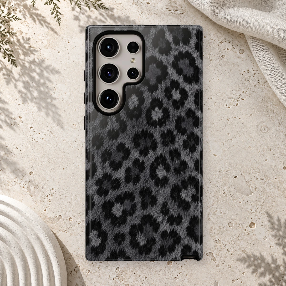 Black Leopard phone case print