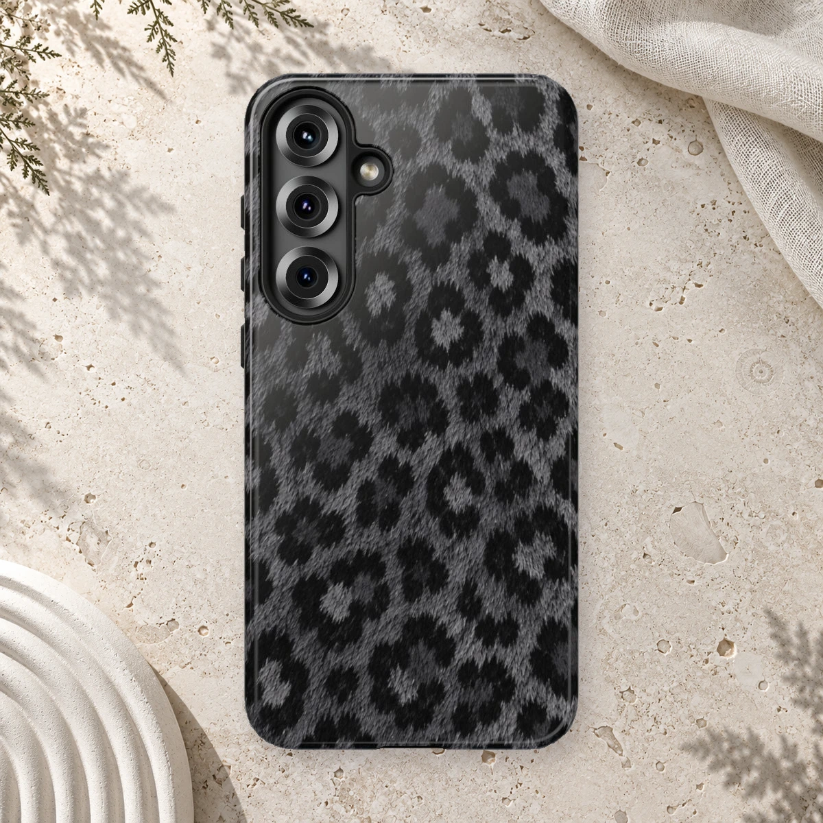 Black Leopard phone case print