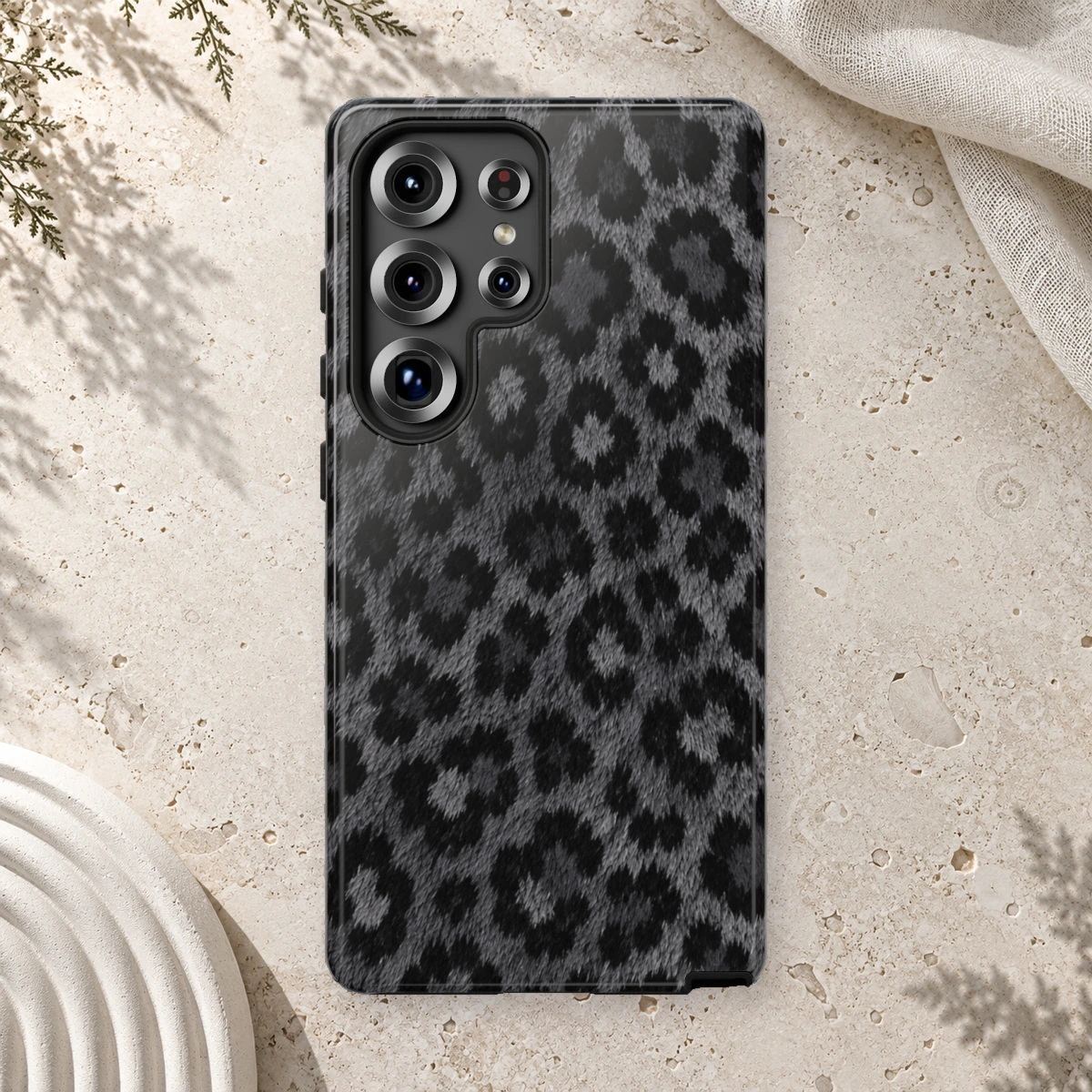 Black Leopard phone case print