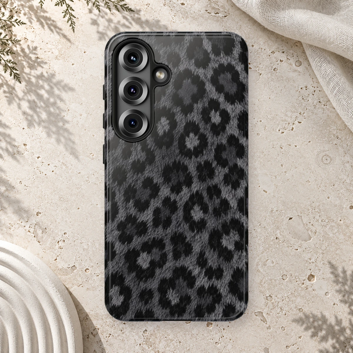Black Leopard phone case print