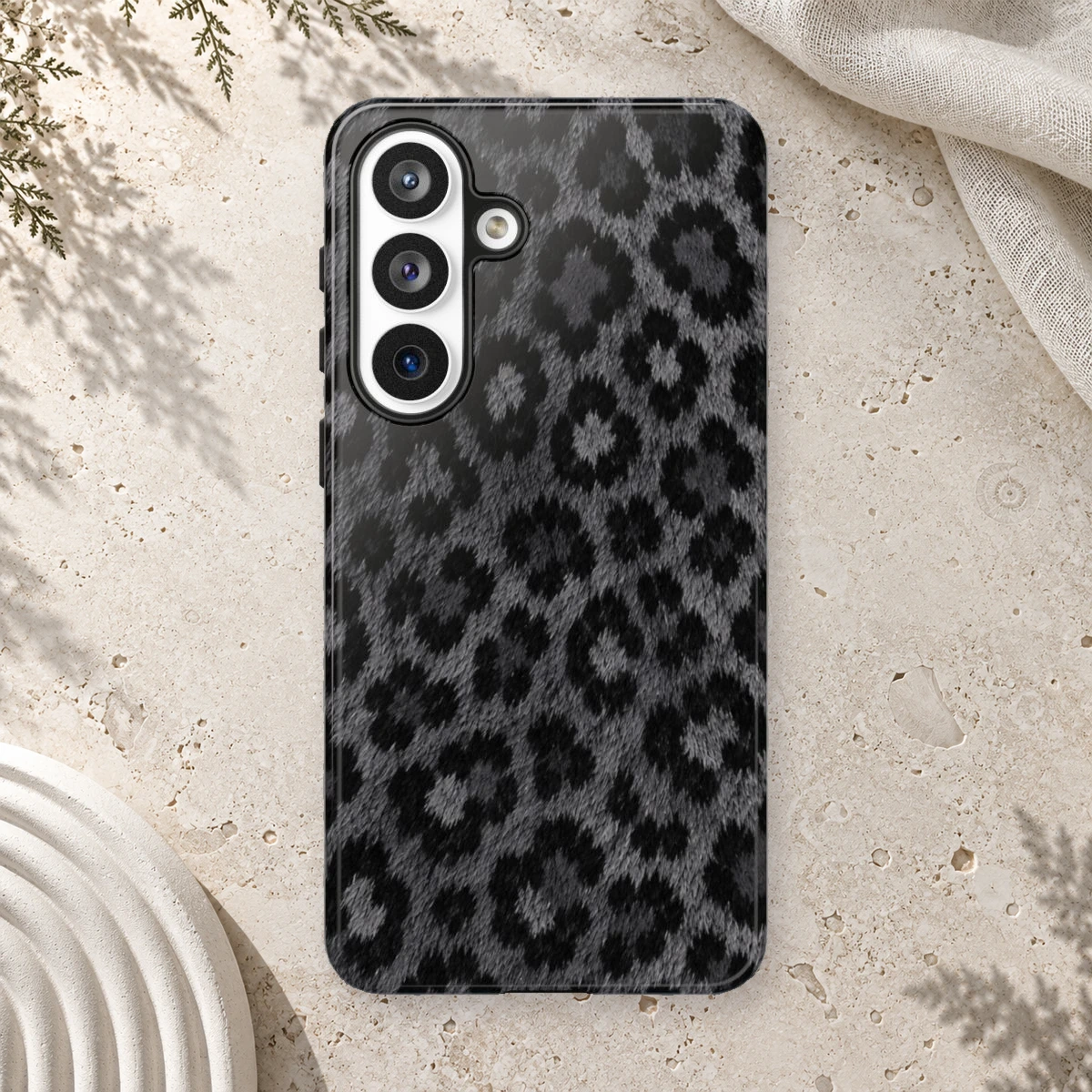 Black Leopard phone case print