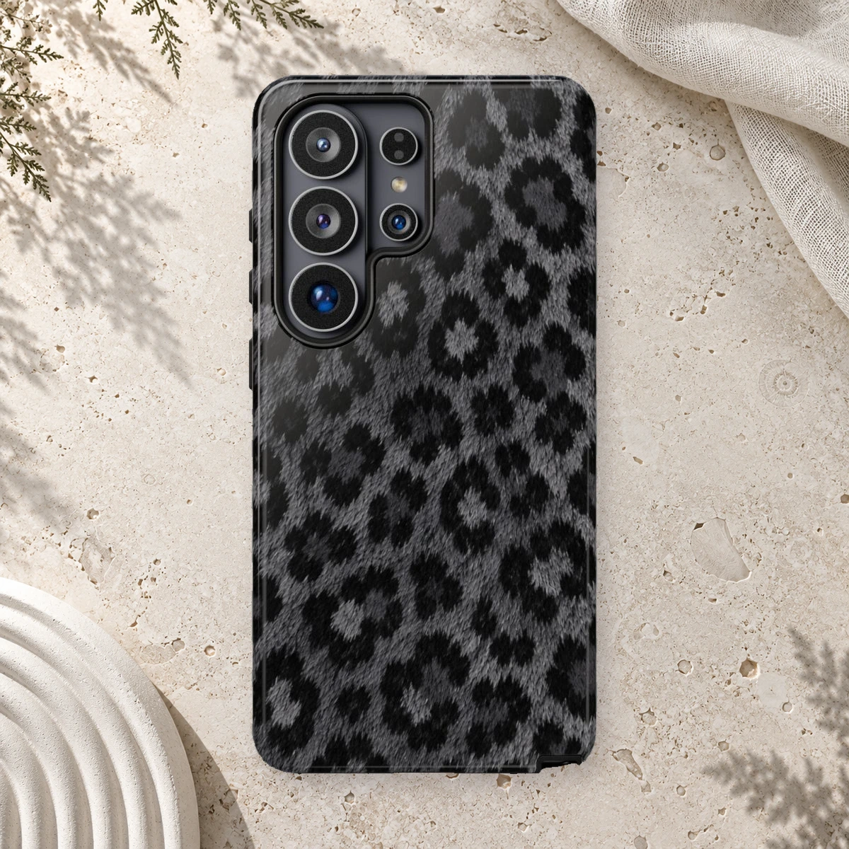 Black Leopard phone case print