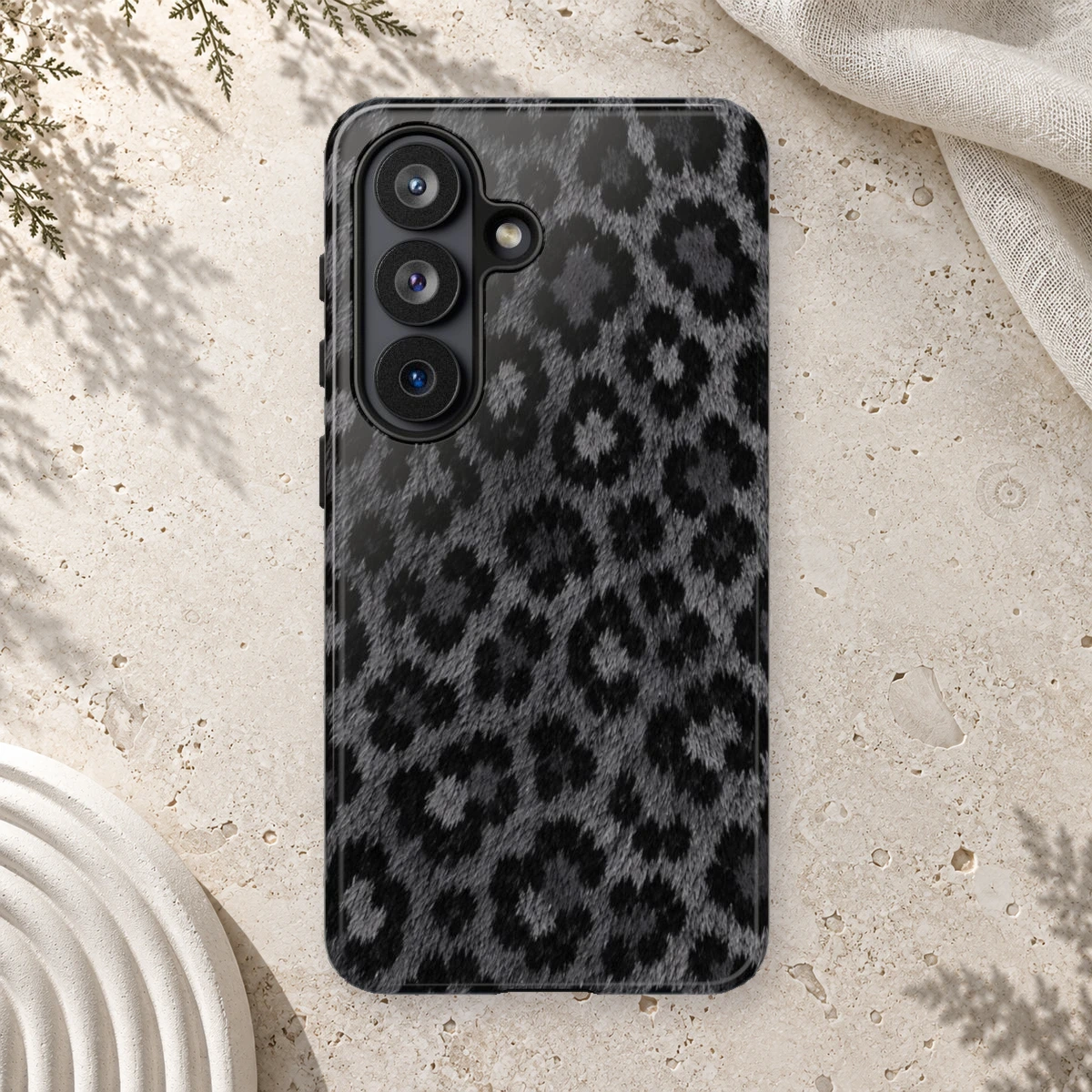 Black Leopard phone case print