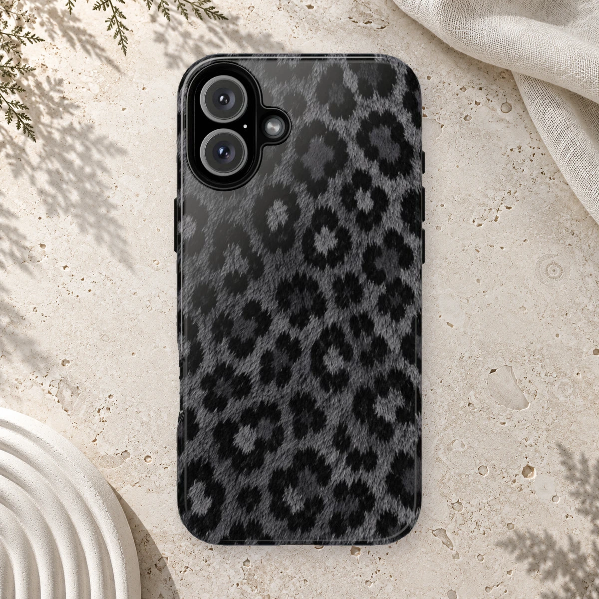 Black Leopard phone case print