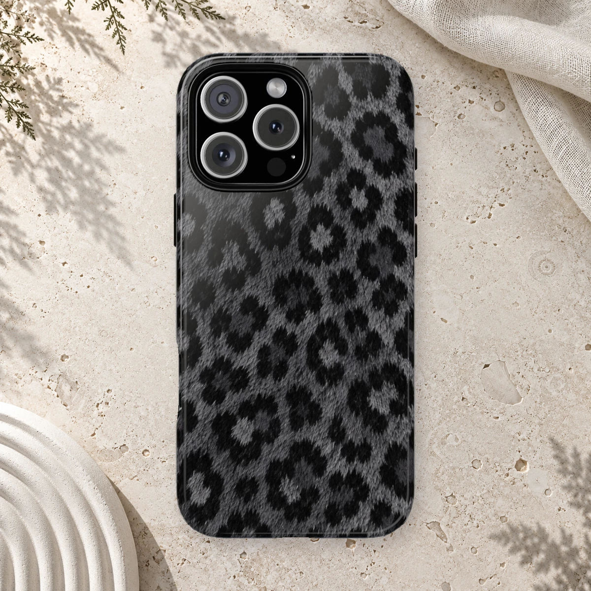 Black Leopard phone case print