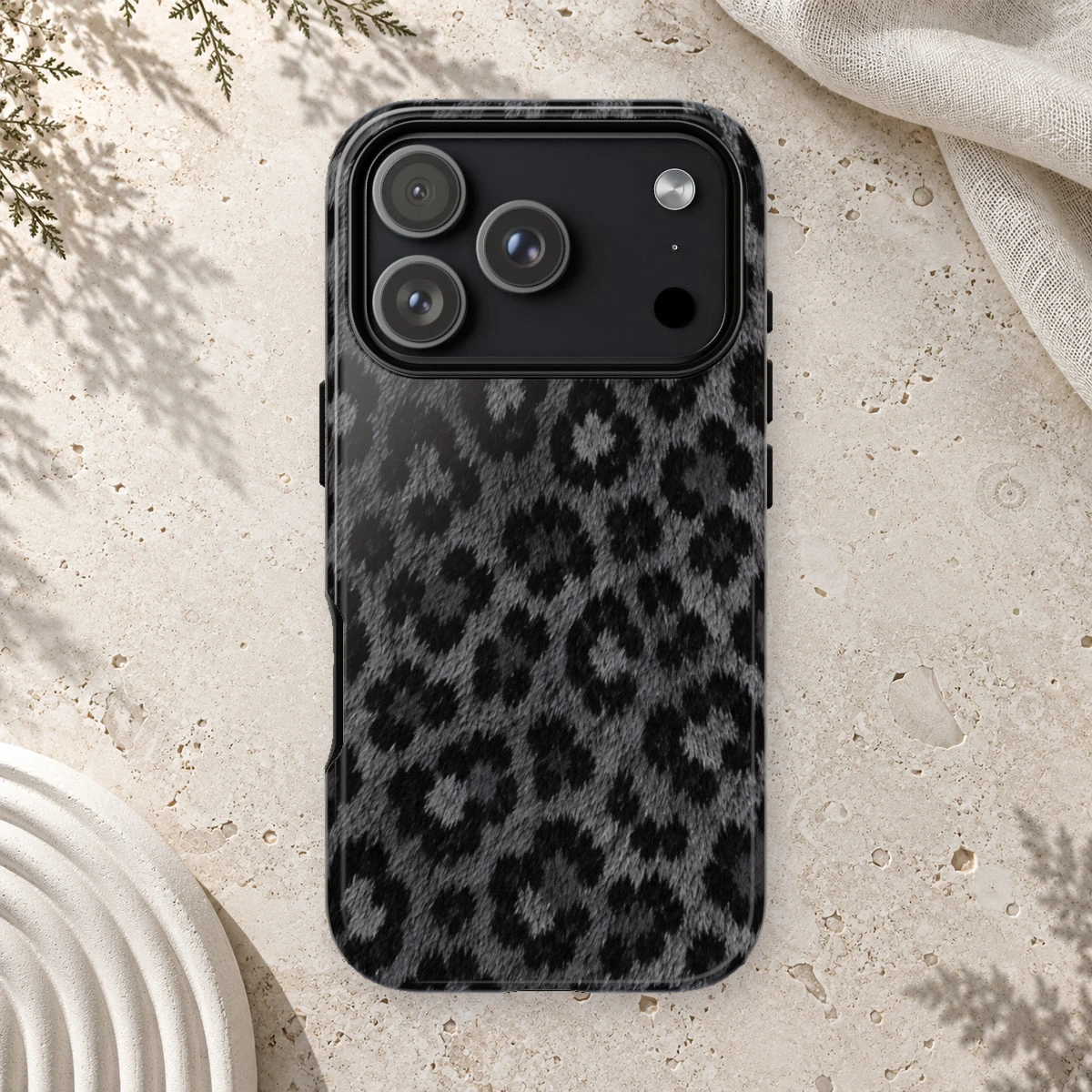 Black Leopard phone case print