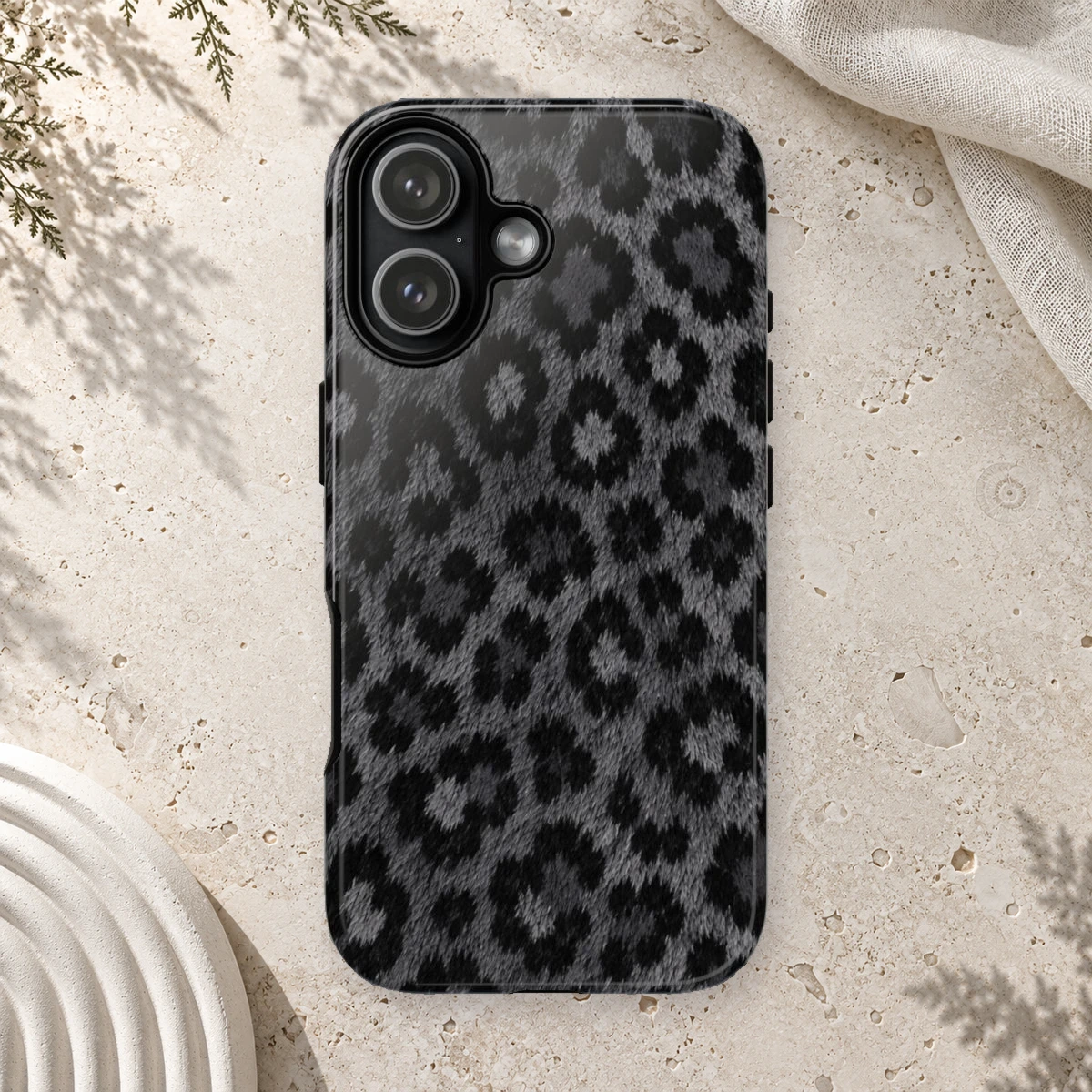 Black Leopard phone case print