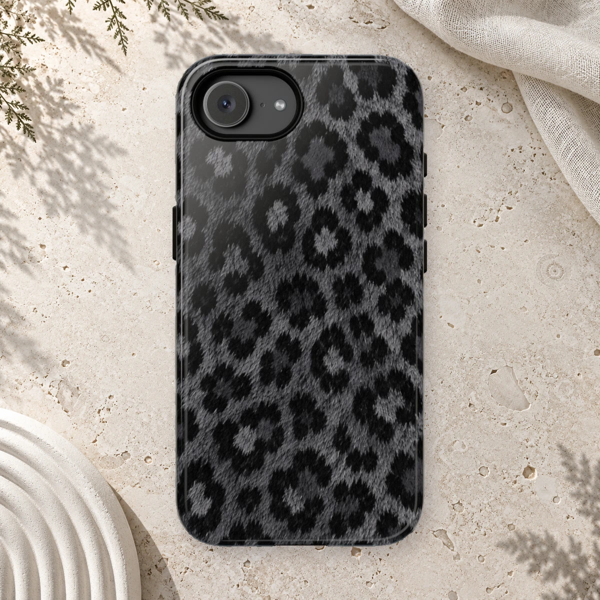 Black Leopard phone case print