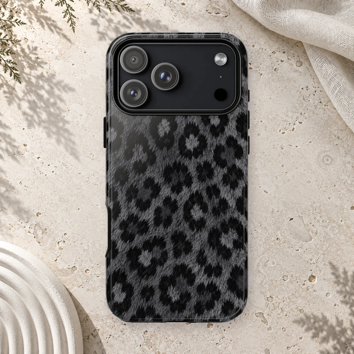 Black Leopard phone case print
