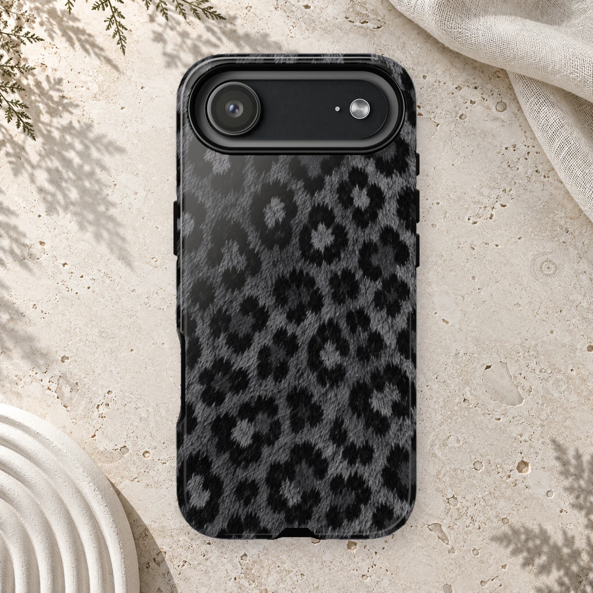 Black Leopard phone case print