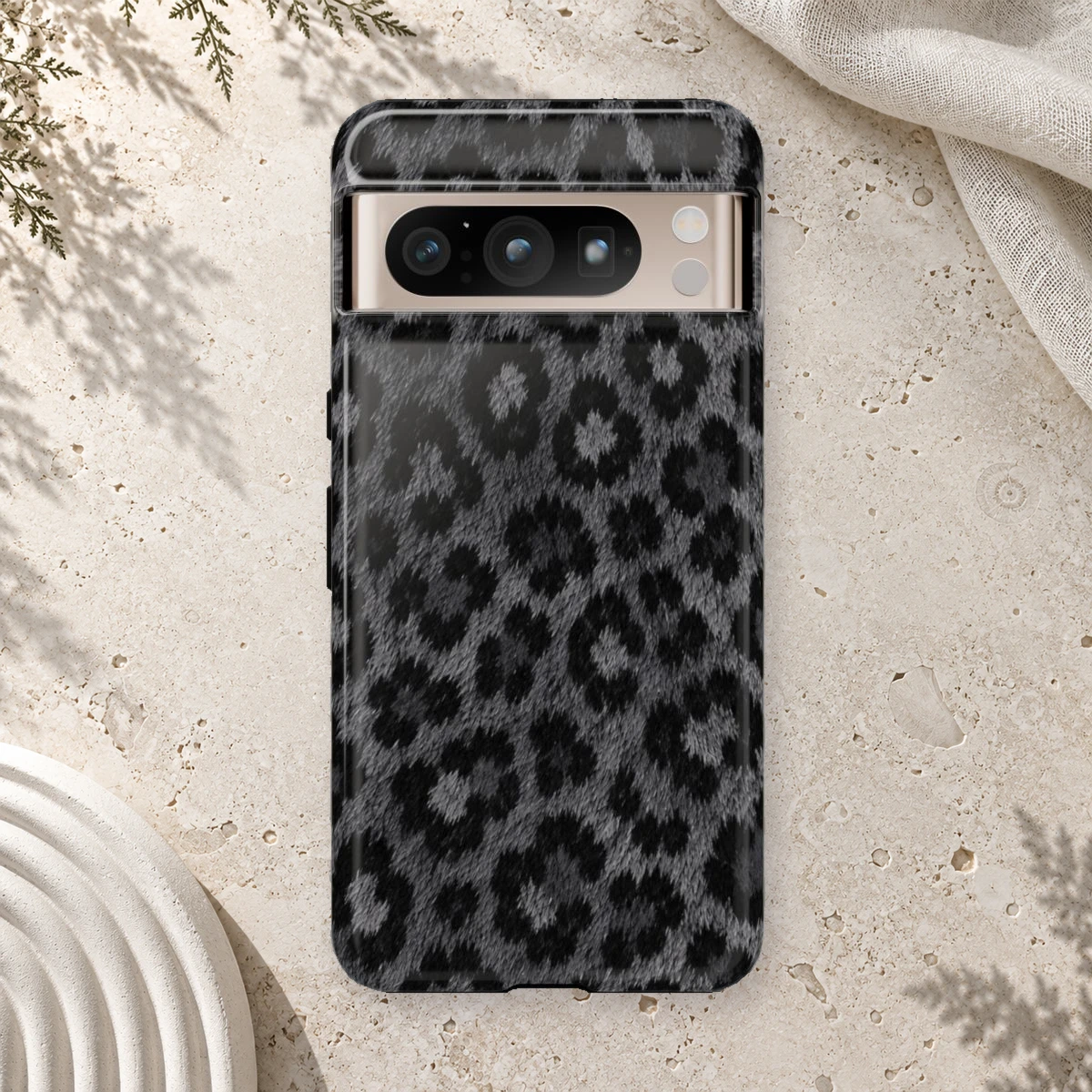 Black Leopard phone case print