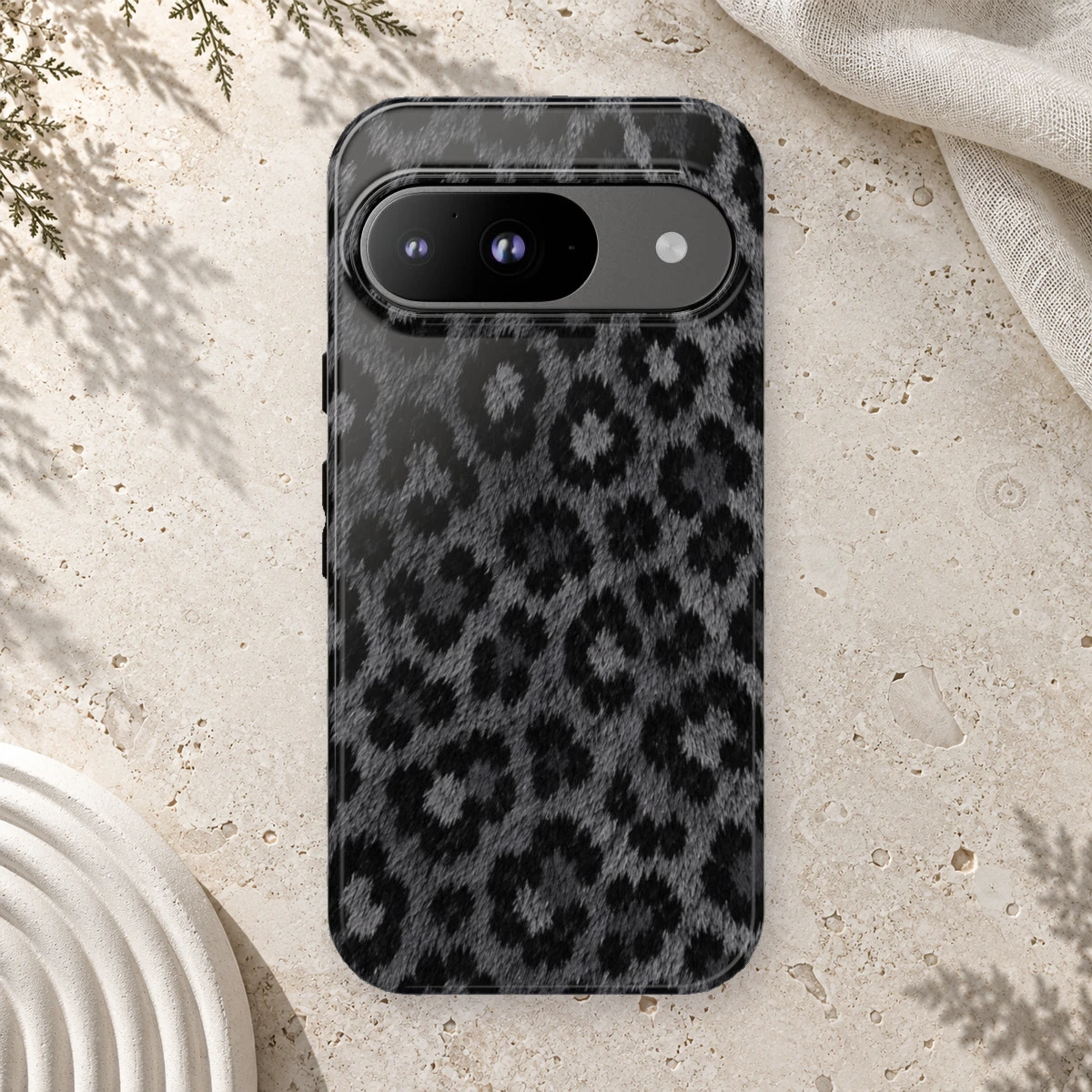 Black Leopard phone case print