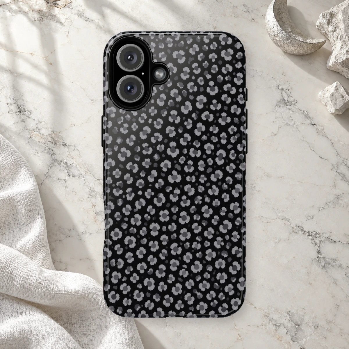 Black Leopard phone case print