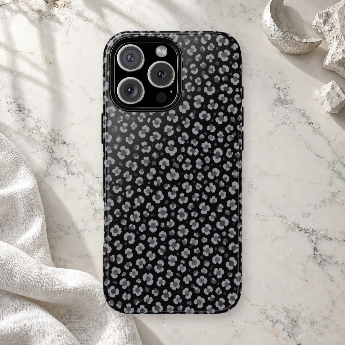 Black Leopard phone case print