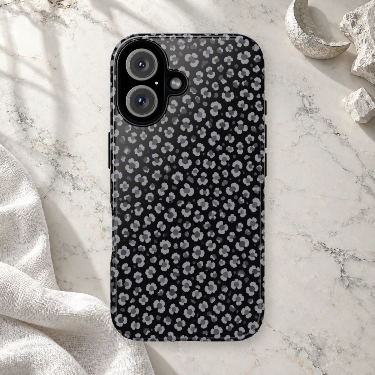 Black Leopard phone case print