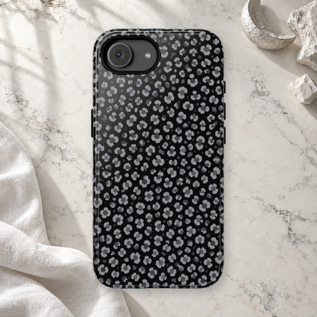 Black Leopard phone case print