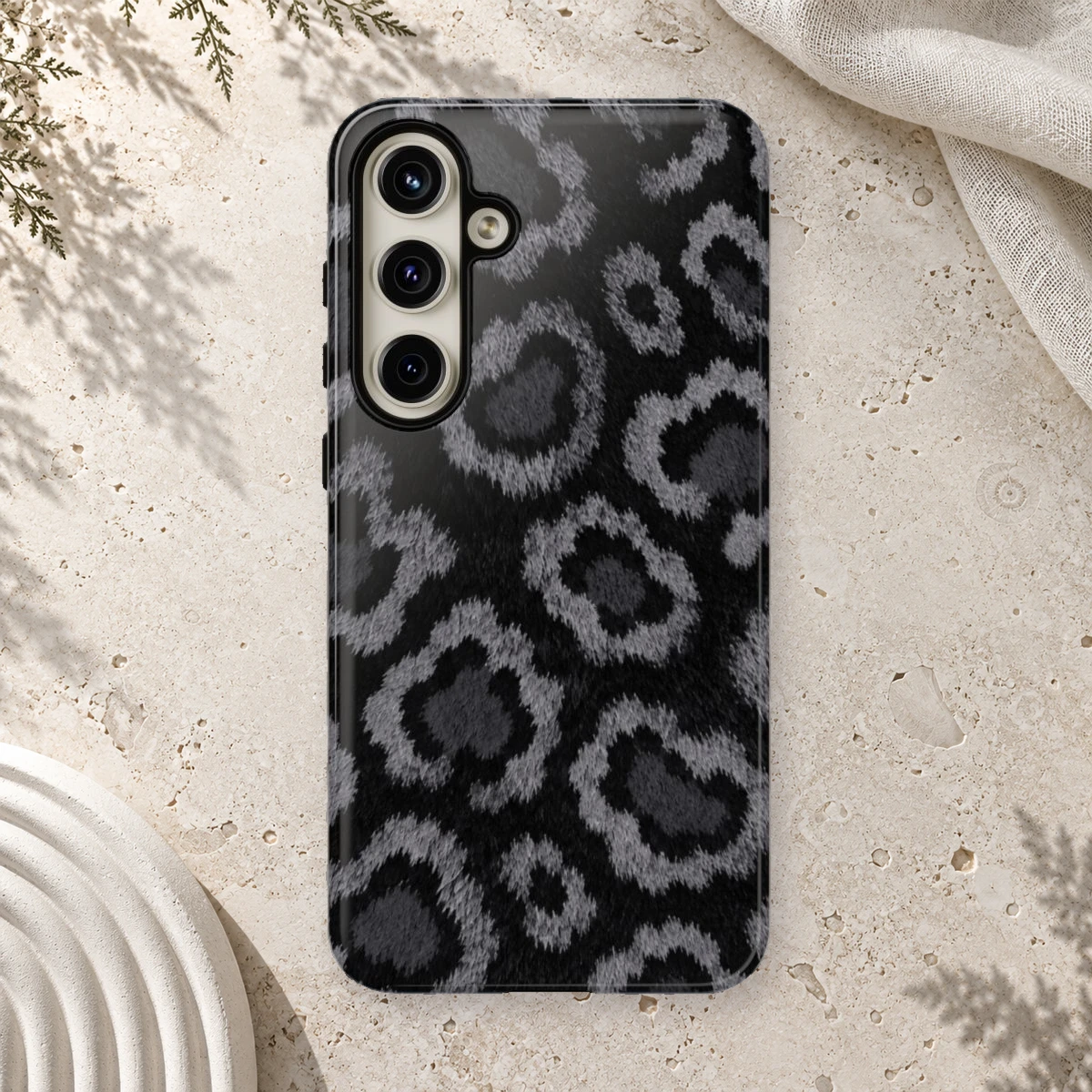 Black Leopard phone case print
