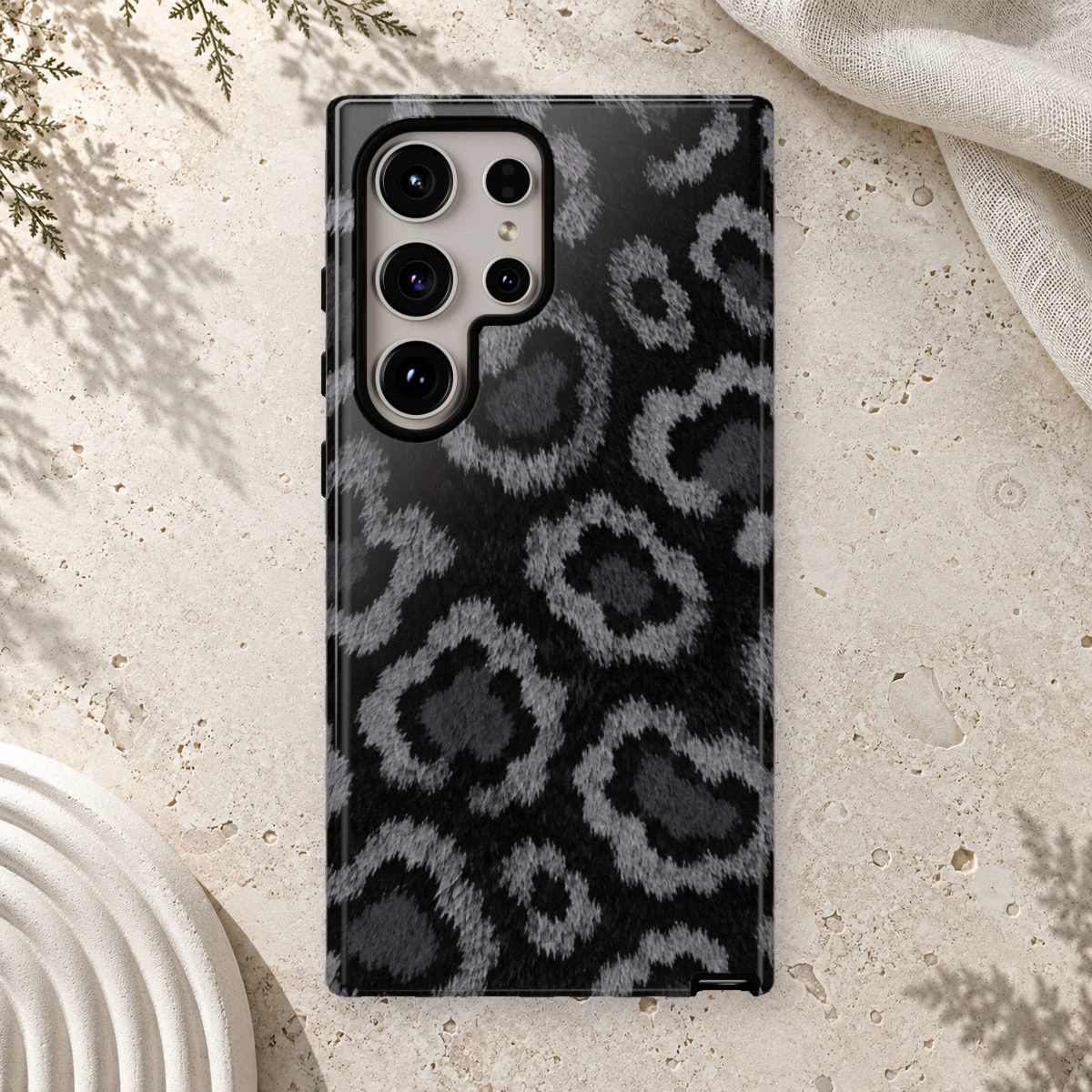 Black Leopard phone case print