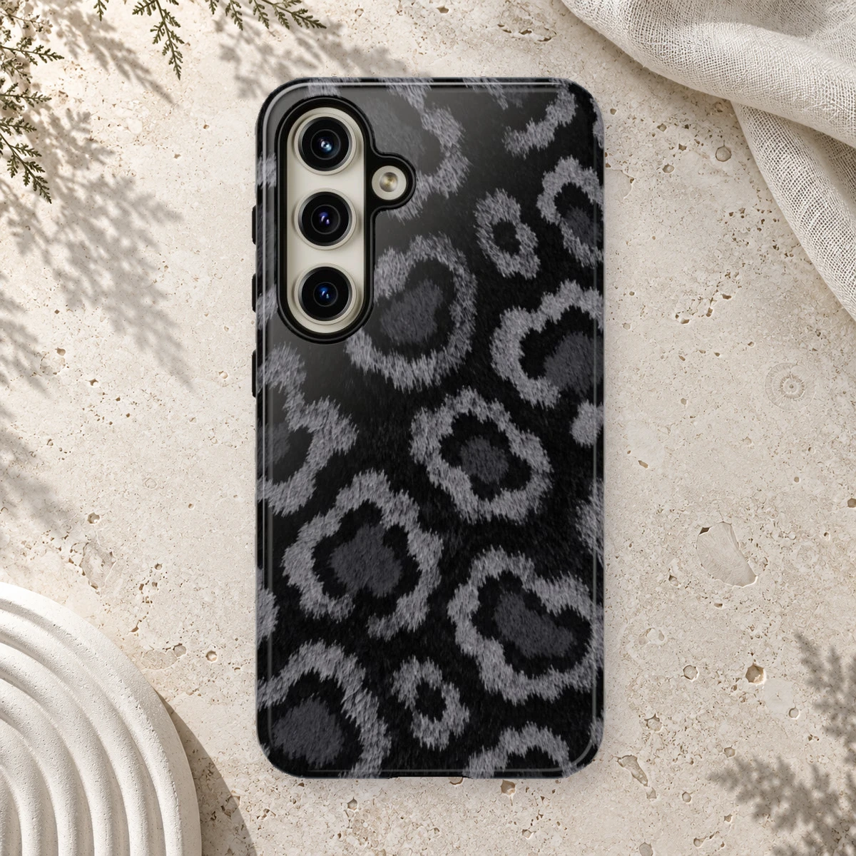Black Leopard phone case print