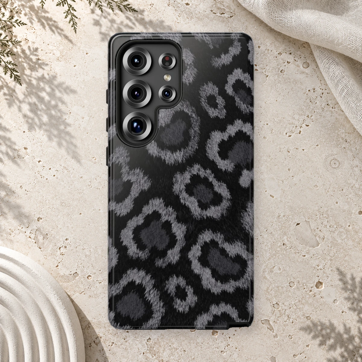 Black Leopard phone case print