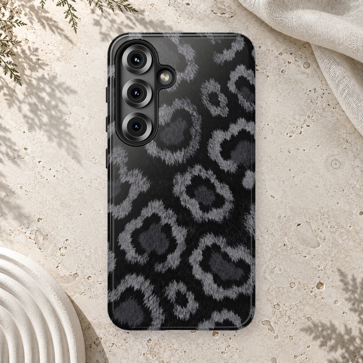 Black Leopard phone case print