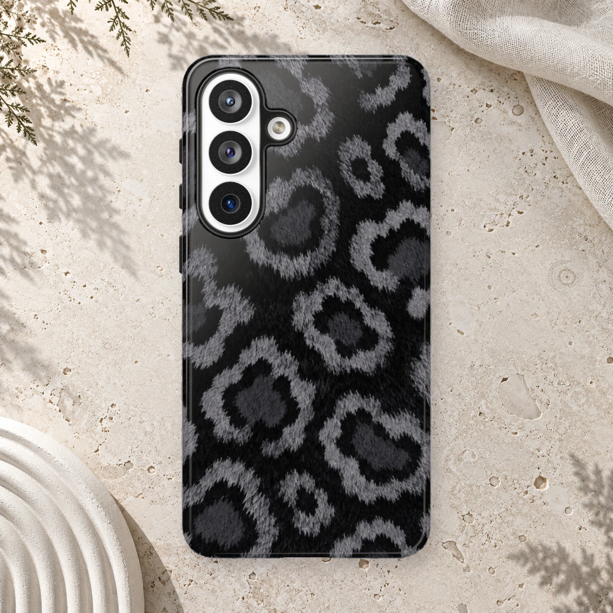 Black Leopard phone case print