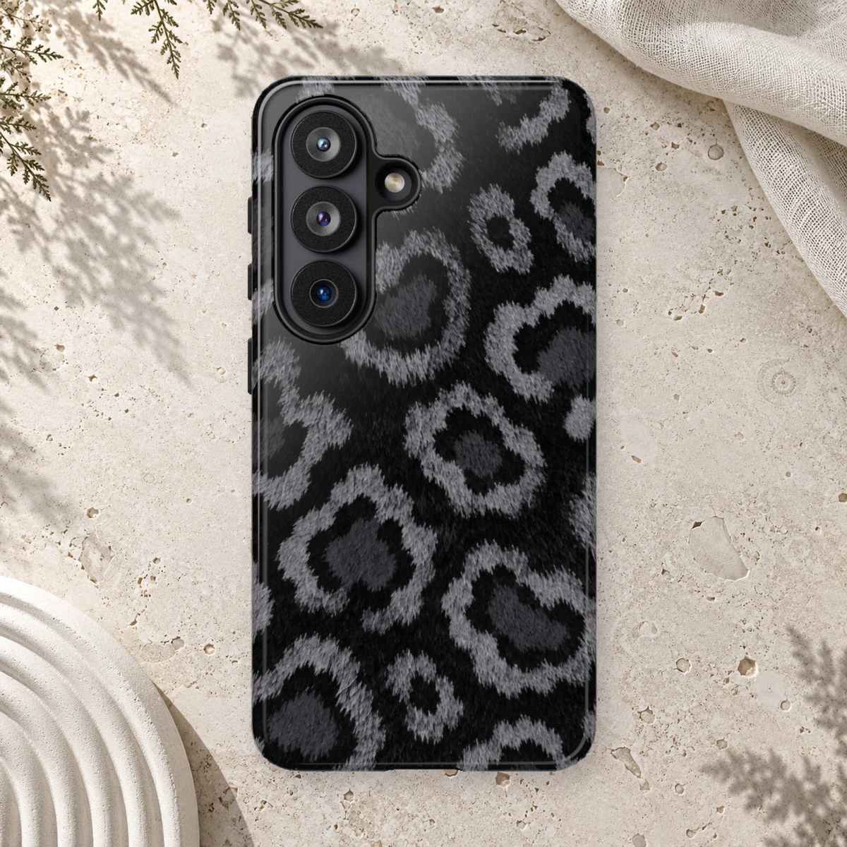 Black Leopard phone case print