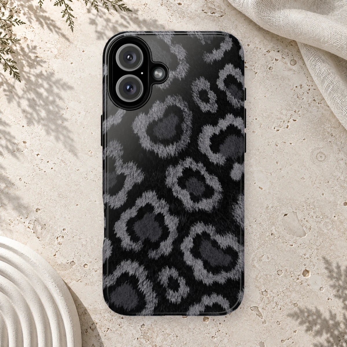 Black Leopard phone case print