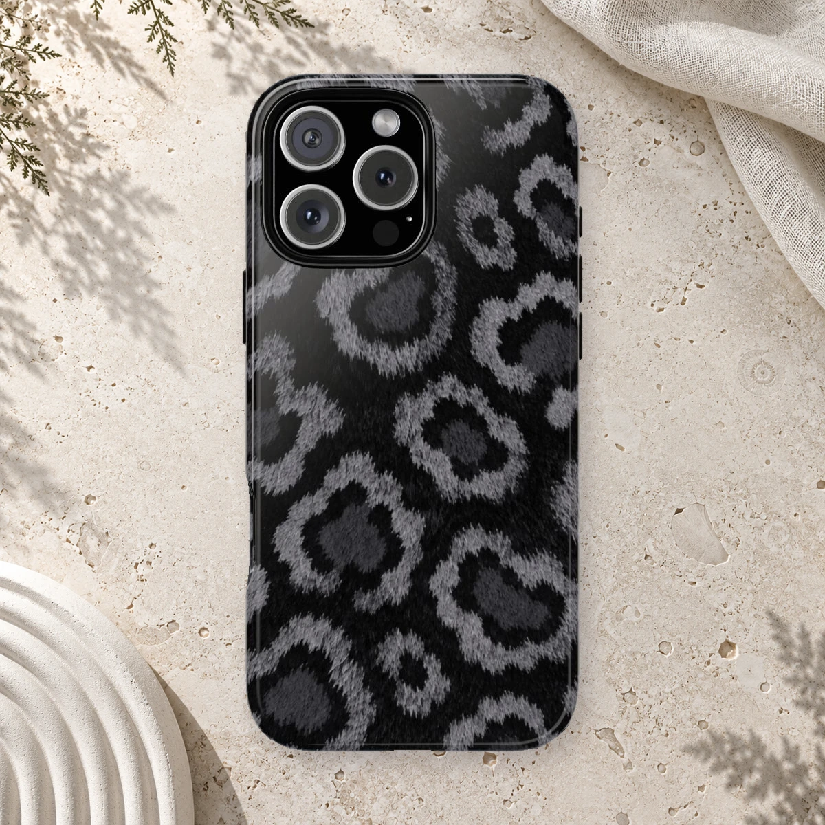 Black Leopard phone case print