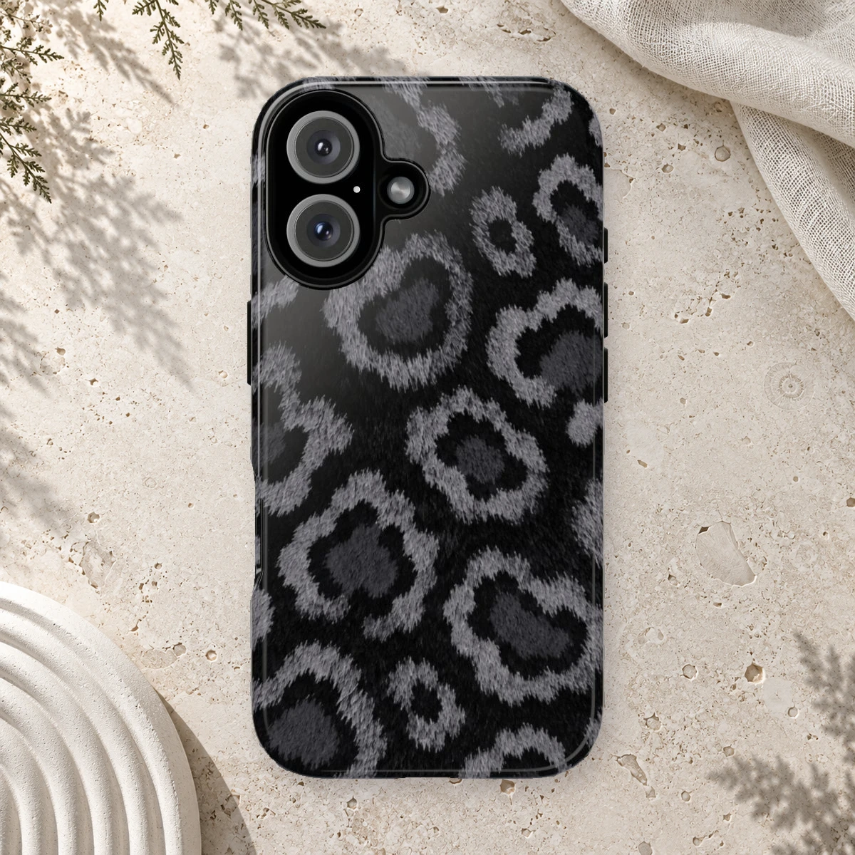 Black Leopard phone case print
