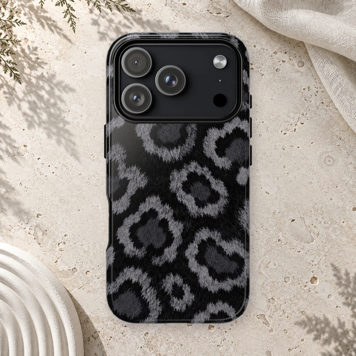 Black Leopard phone case print