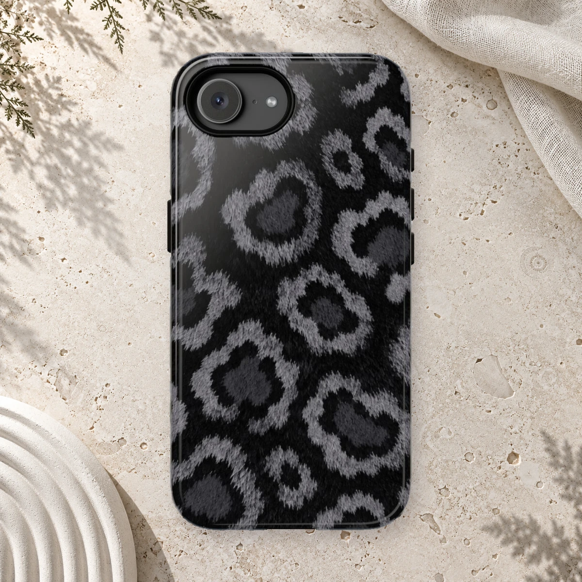 Black Leopard phone case print