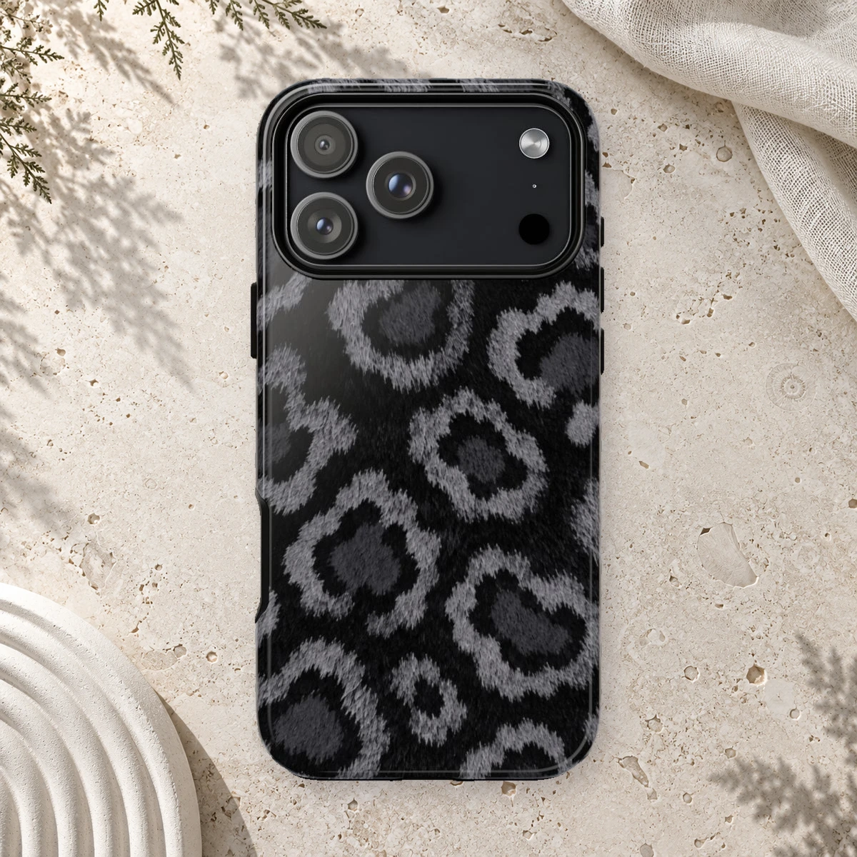 Black Leopard phone case print