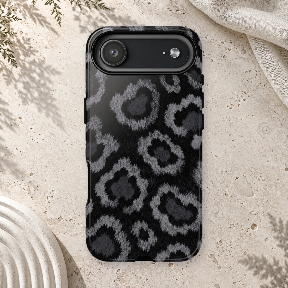 Black Leopard phone case print