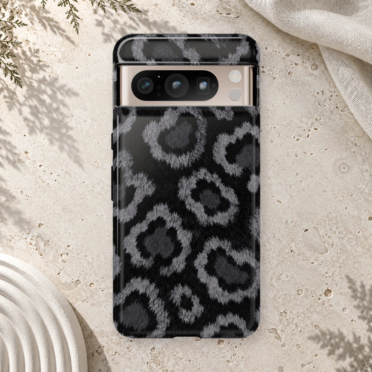 Black Leopard phone case print
