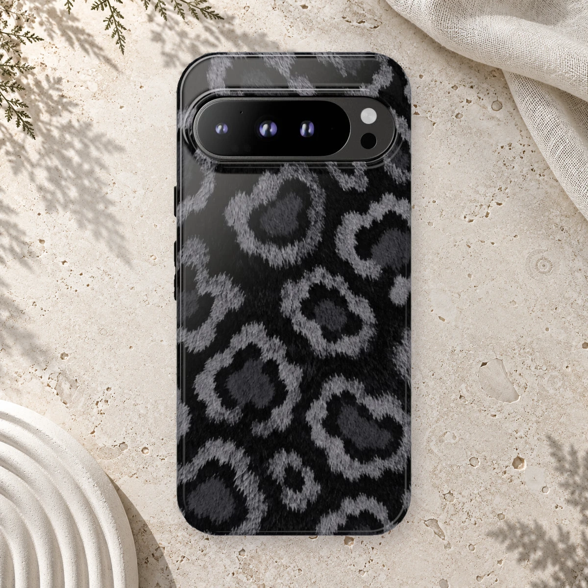 Black Leopard phone case print