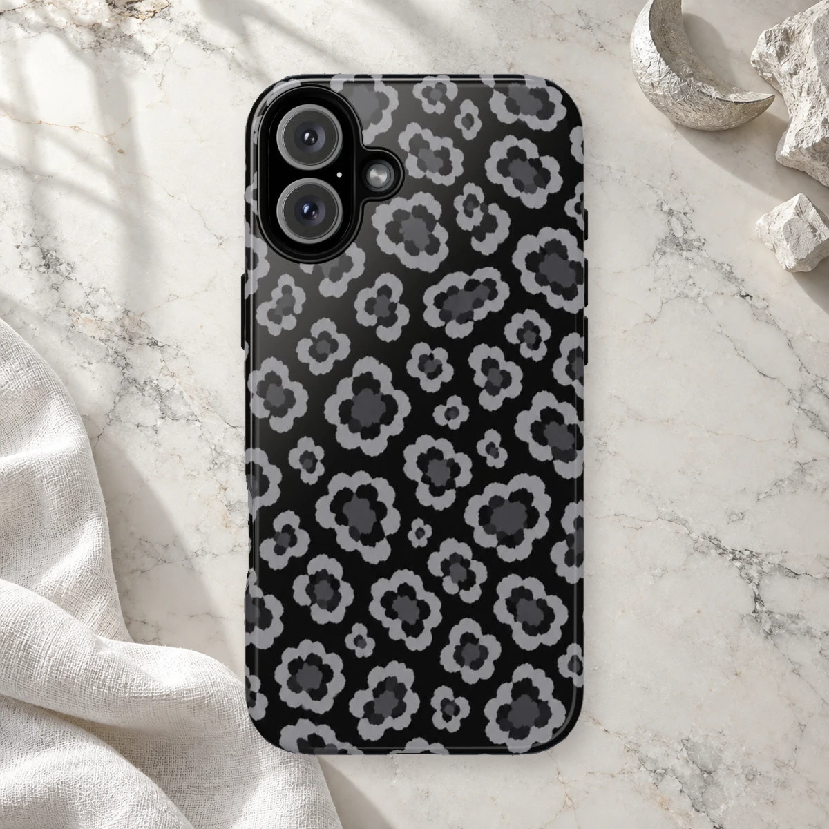 Black Leopard phone case print