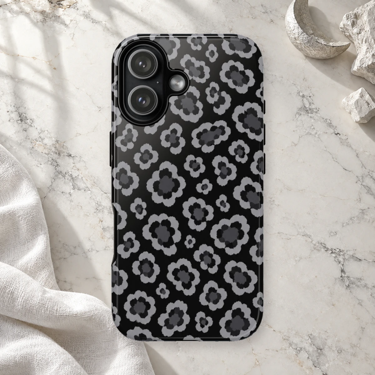 Black Leopard phone case print