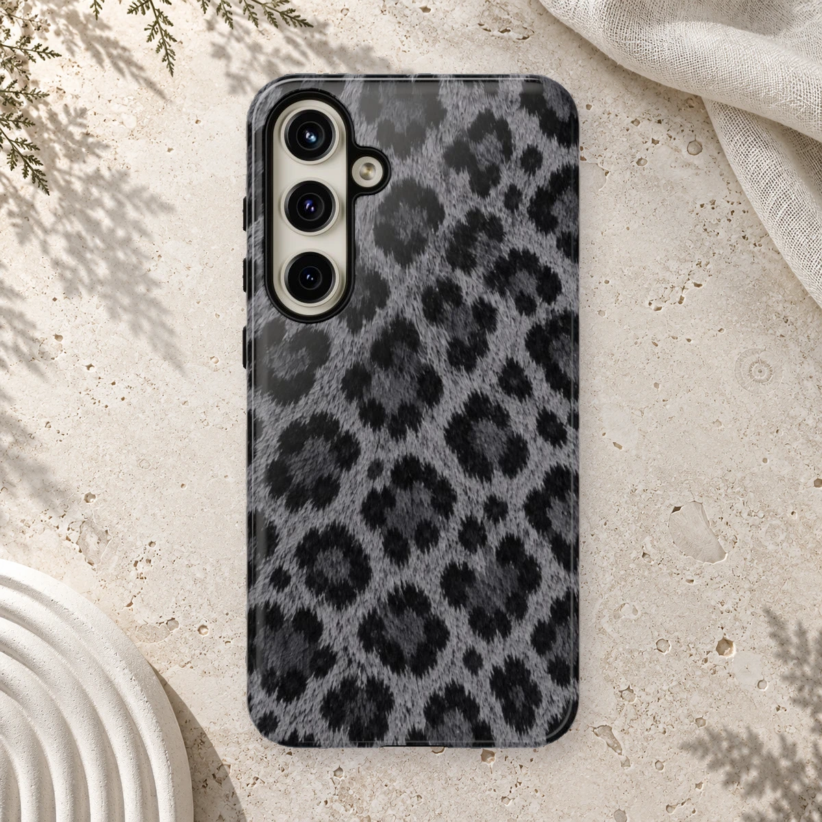 Black Leopard phone case print