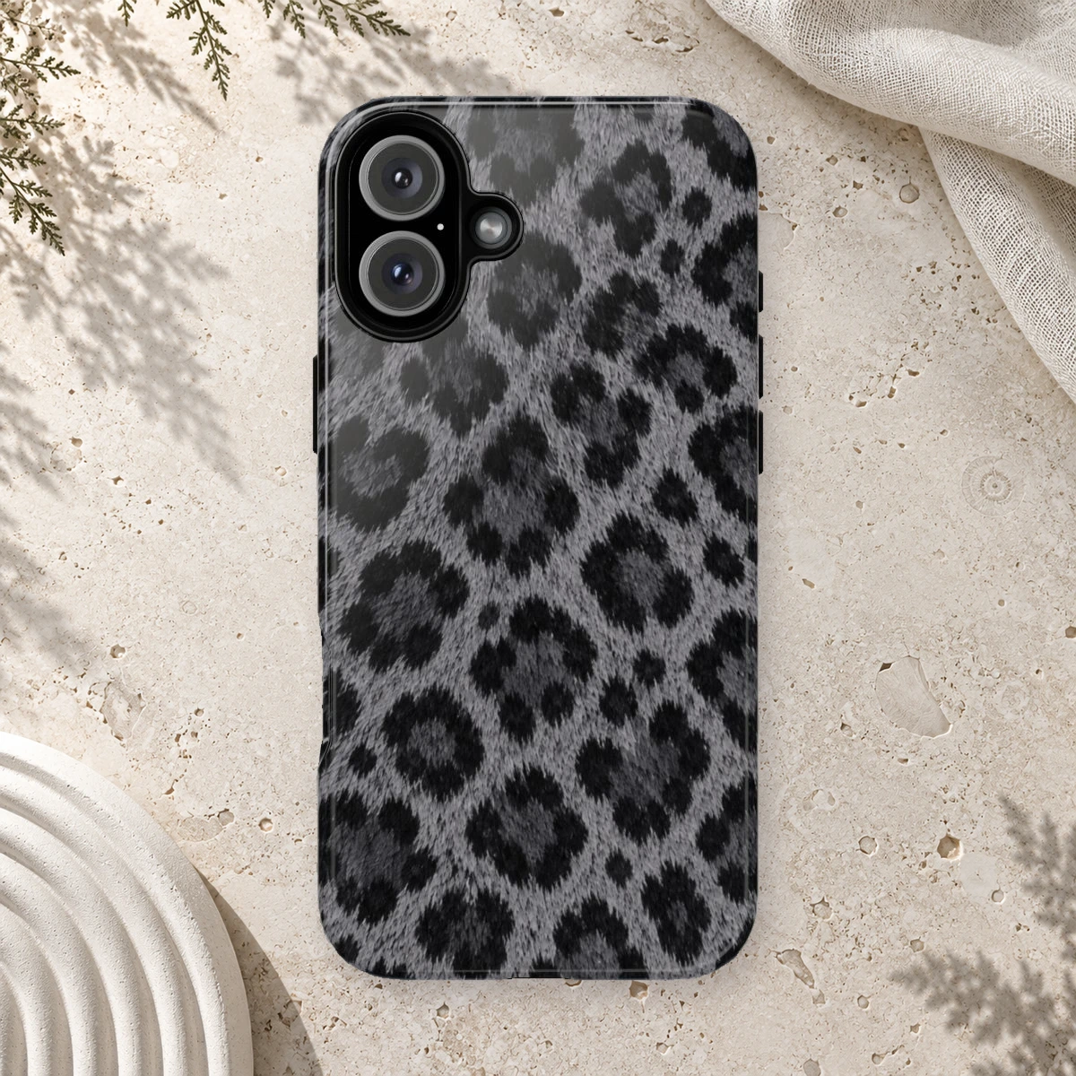Black Leopard phone case print
