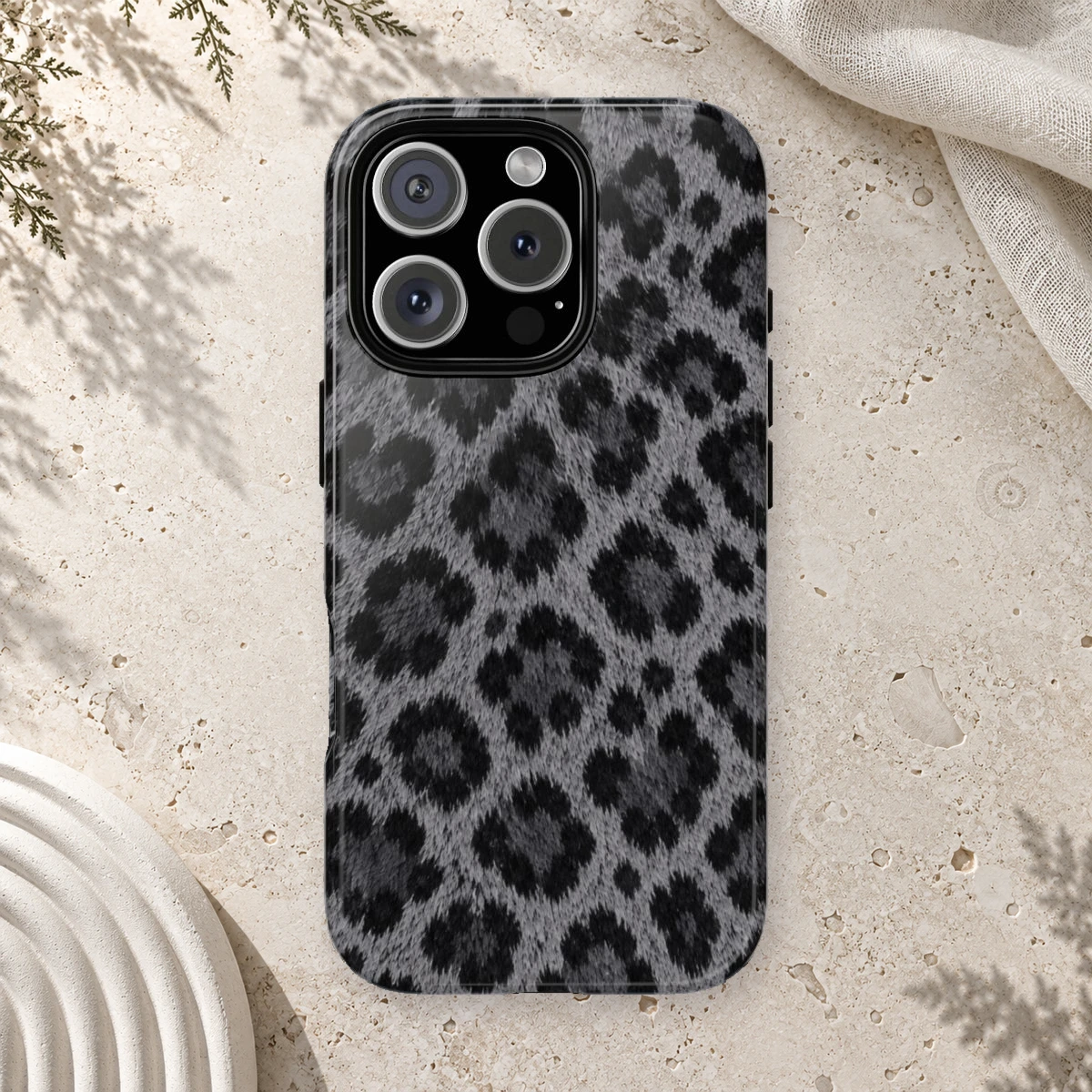 Black Leopard phone case print