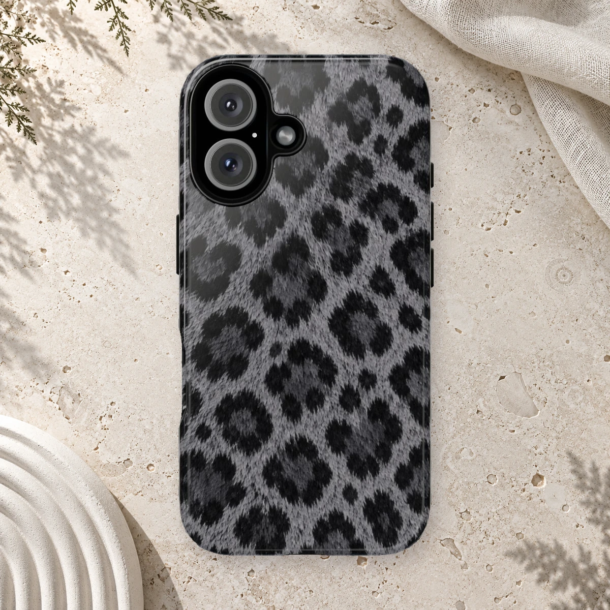 Black Leopard phone case print