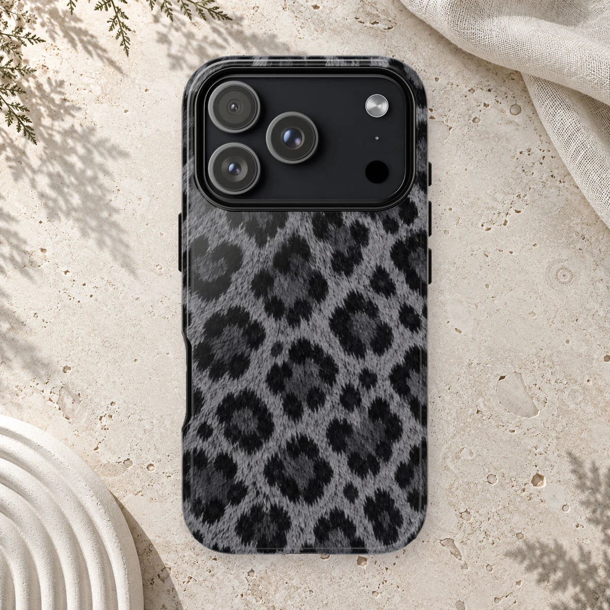Black Leopard phone case print