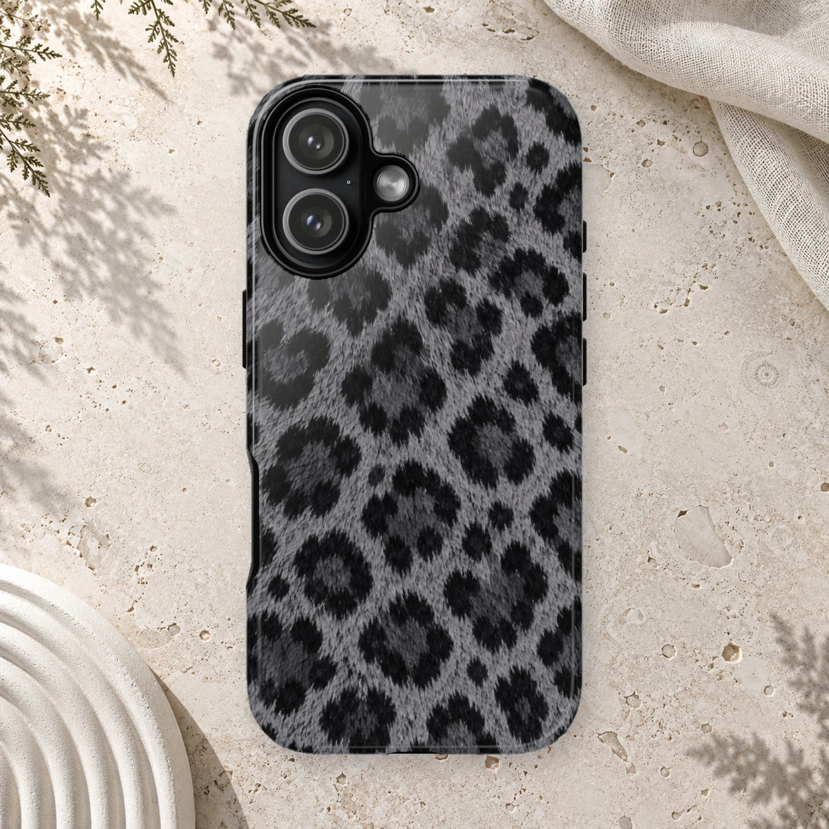 Black Leopard phone case print