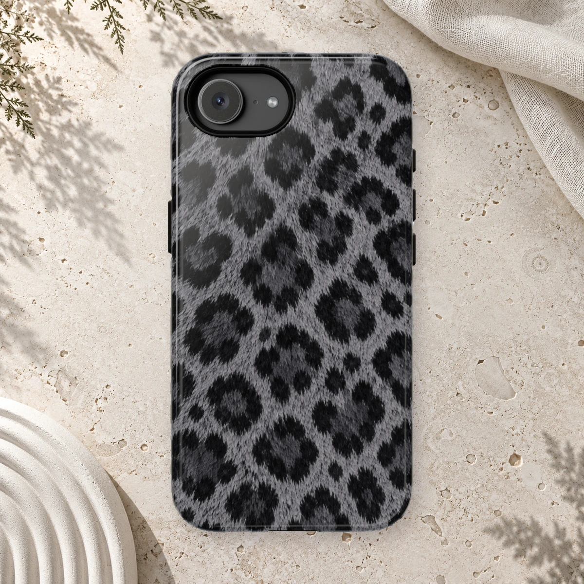 Black Leopard phone case print