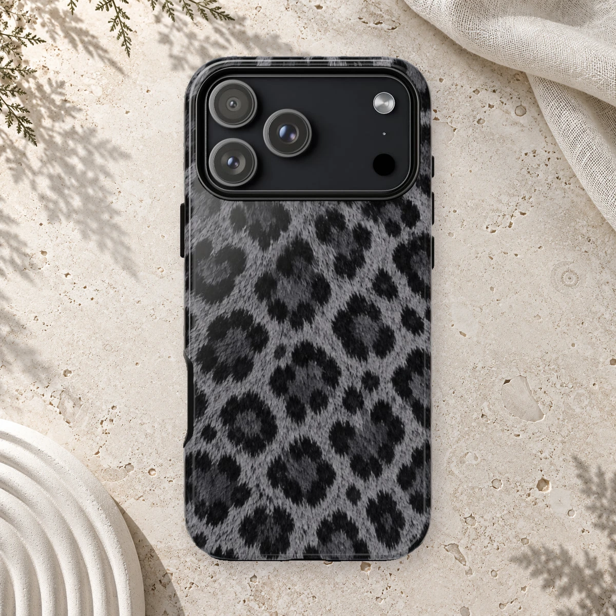 Black Leopard phone case print