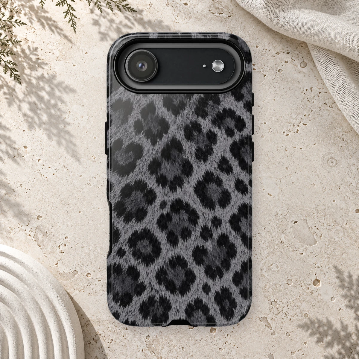 Black Leopard phone case print
