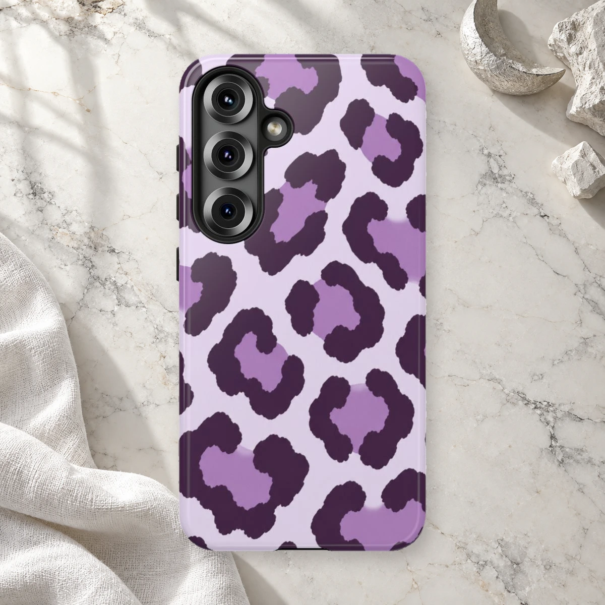 Lavender Leopard phone case print