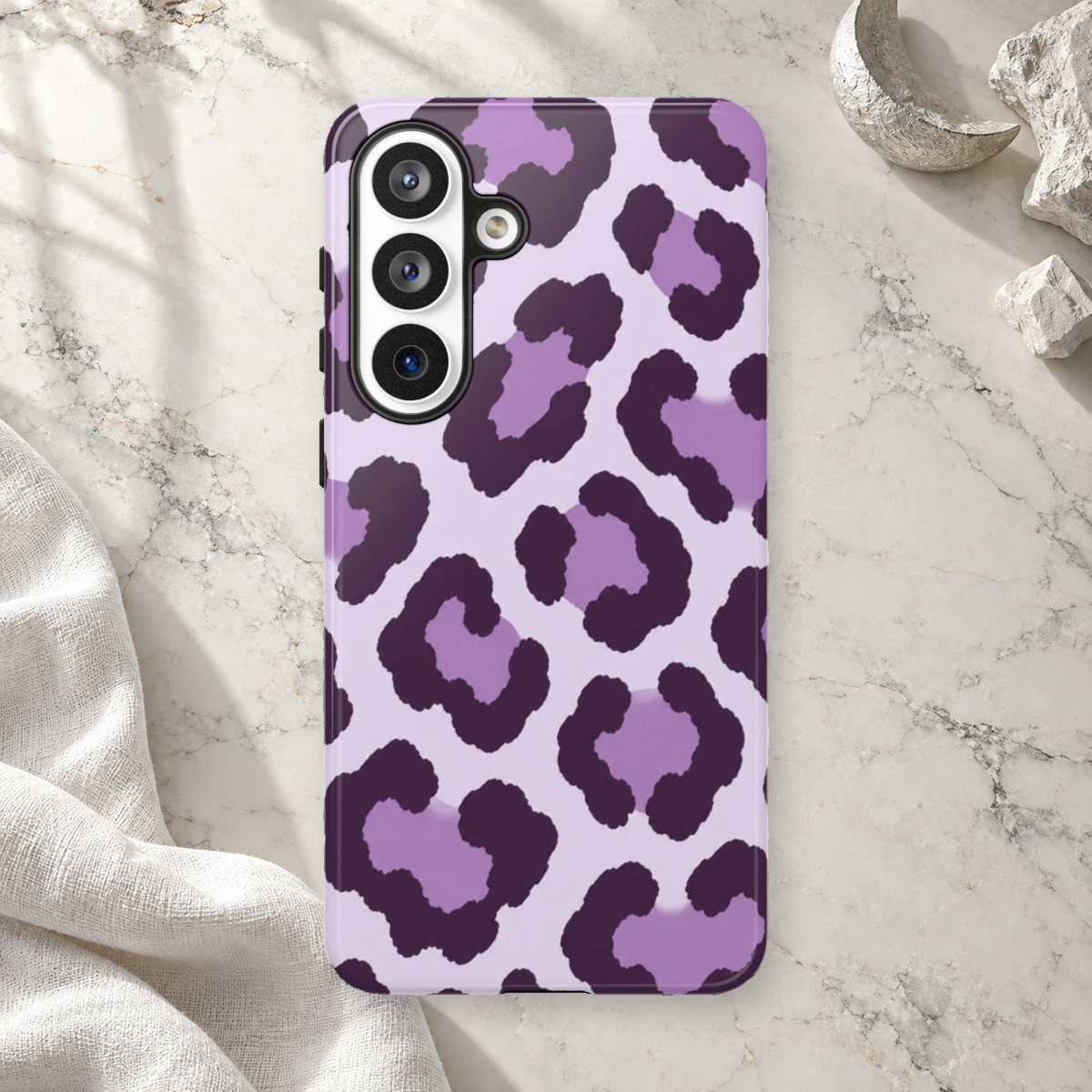 Lavender Leopard phone case print