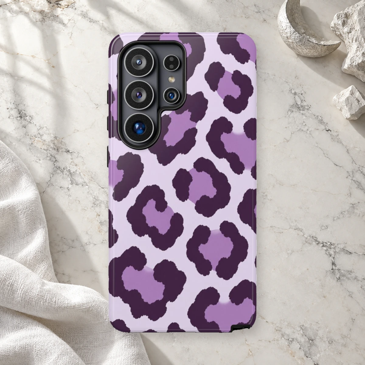Lavender Leopard phone case print